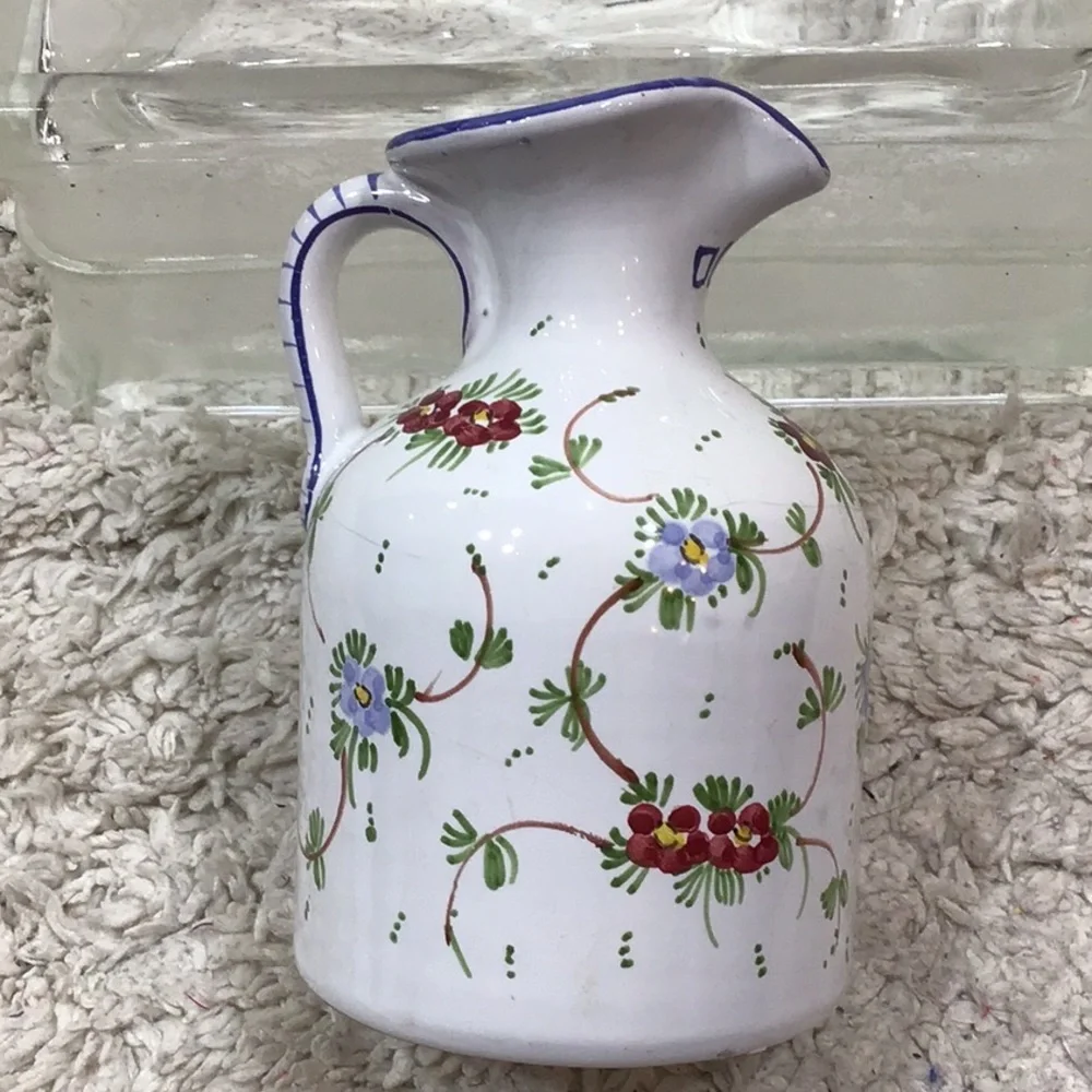 Castelli Faience floral oil pitcher small